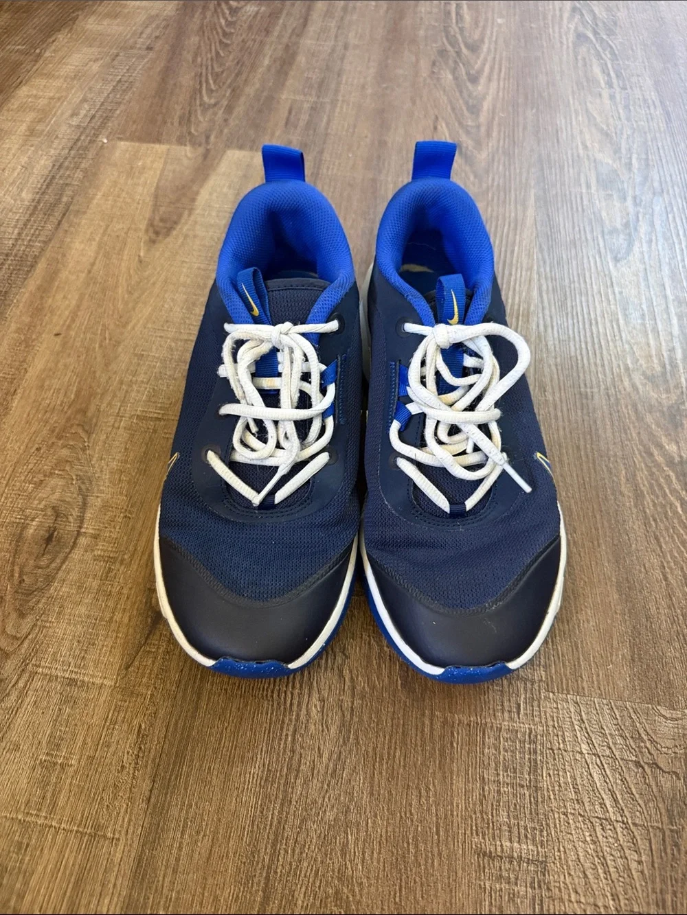 Nike Omni Multi-Court GS Midnight Navy Blue Gold Sneakers Youth 7Y DM9027-404